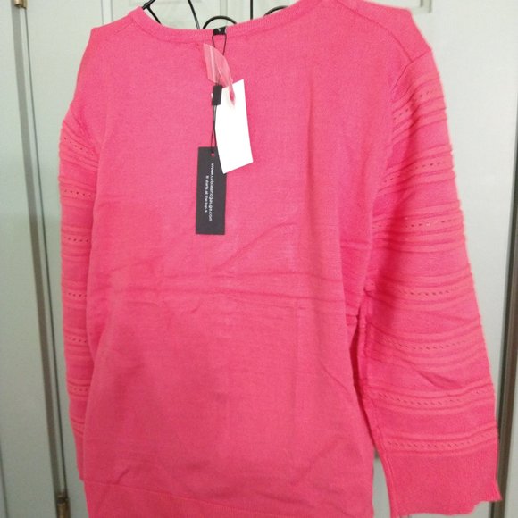 Cable and Gauge Lightweight Cardigan 3/4 Sleeve Lg - Picture 2 of 2